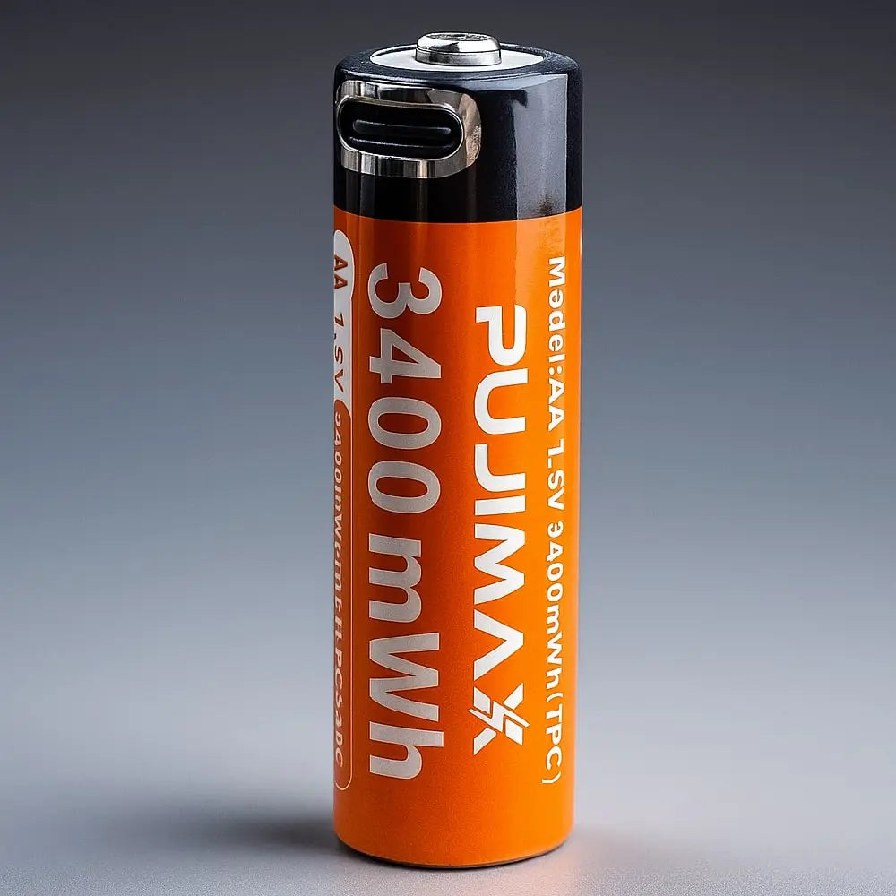 Set 2x Baterie reincarcabila USB-C, baterie AA de 1,5 V, capacitate mare, 3400 mWh